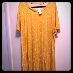 Xhilaration 3X yellow/white polka dot dress